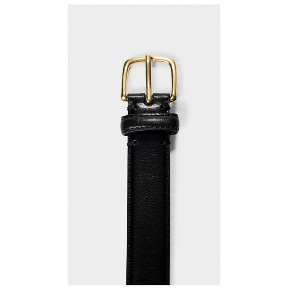NWOT: Aritzia Essentials Solid Brass Leather Belt Size XL main image 6